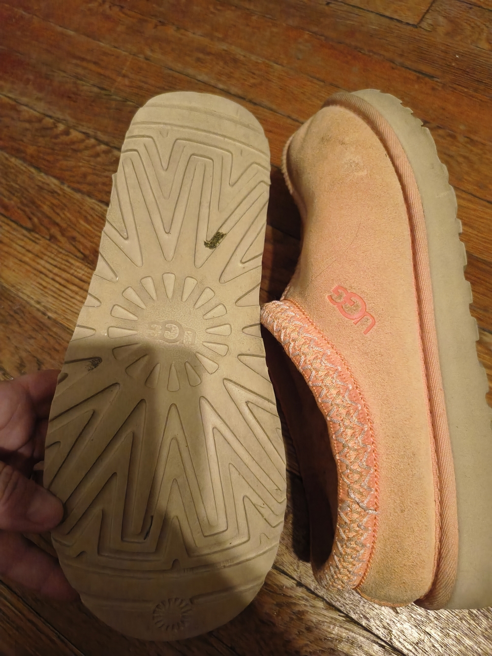 Ugg Plush Lined Slip-On Slippers in Light Peach - Picture 4 of 4